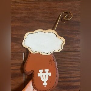 The round top collection burnt orange Texas longhorn metal christmas ornament